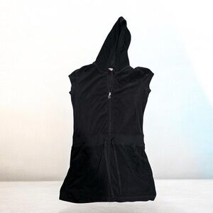 Justice Black Hooded Kids Swim Coverup